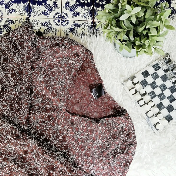 j.t.b. Tops - j.t.b. brown lace and glitter top